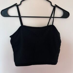 Black cropped layering cami
